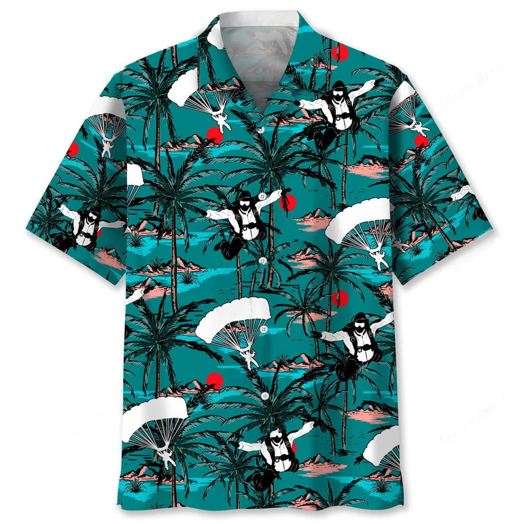 Skydiving Vintage Hawaiian Shirt, custom shirt gift for men