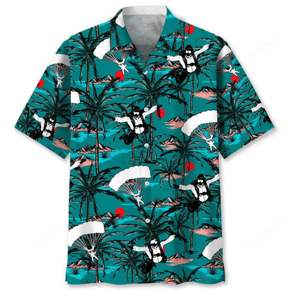 Skydiving Vintage Hawaiian Shirt, custom shirt gift for men