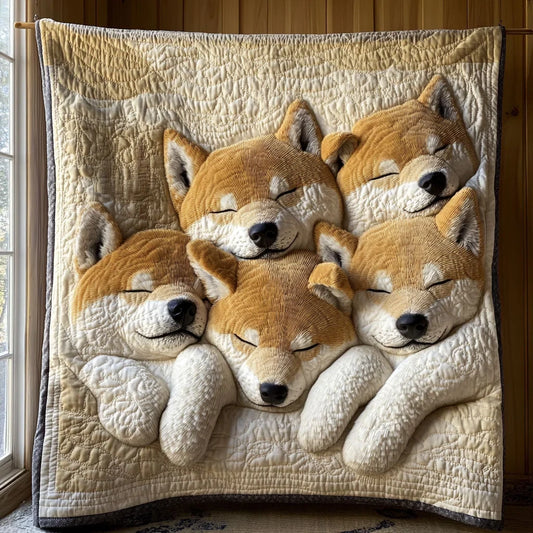Sleep Shiba Quilt Blanket