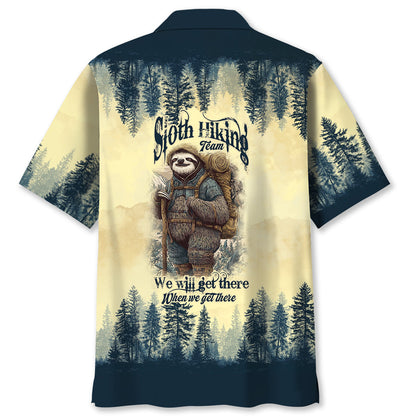 Sloth Camping Team Hawaiian Shirt - M - hawaiian shirt