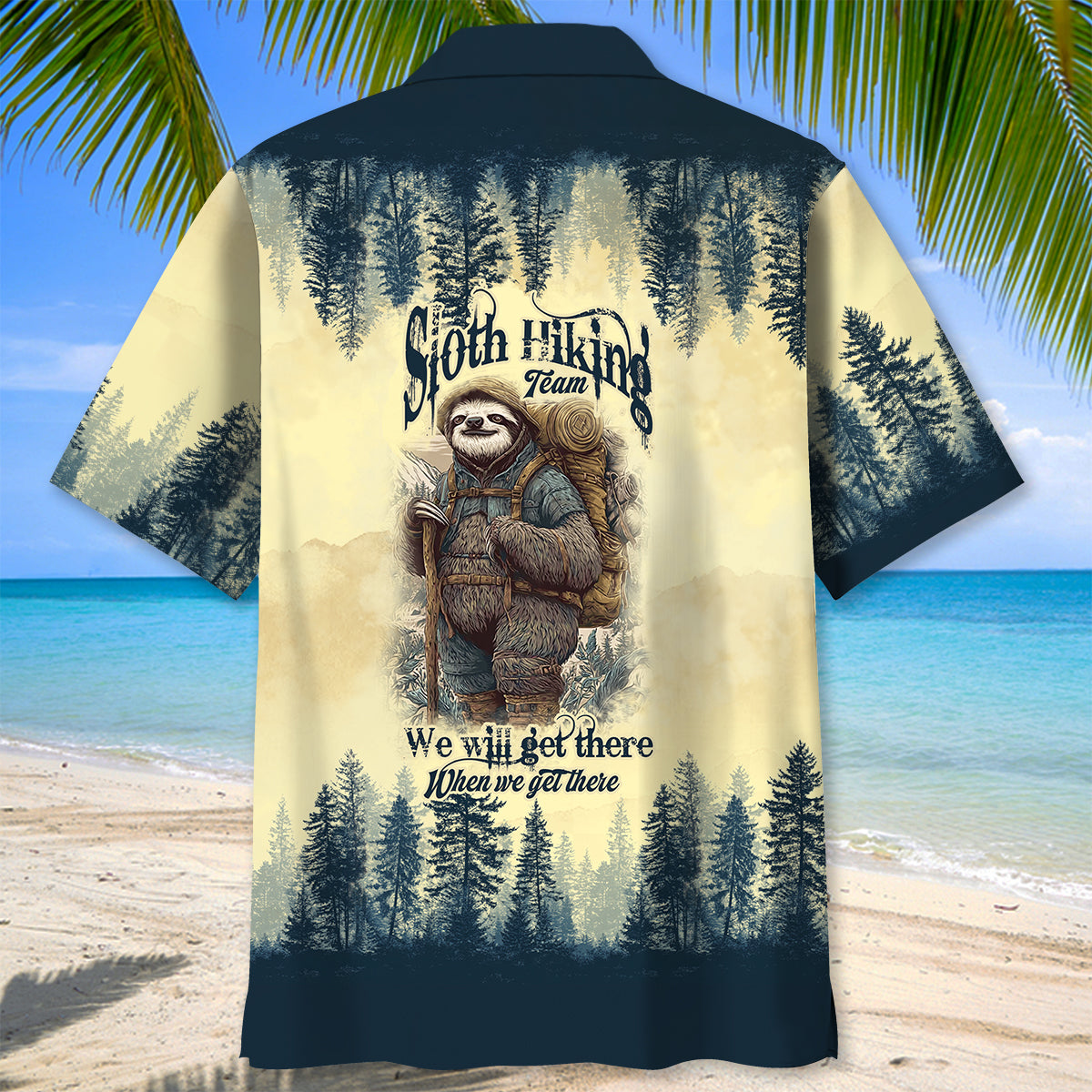 Sloth Camping Team Hawaiian Shirt - XL - hawaiian shirt