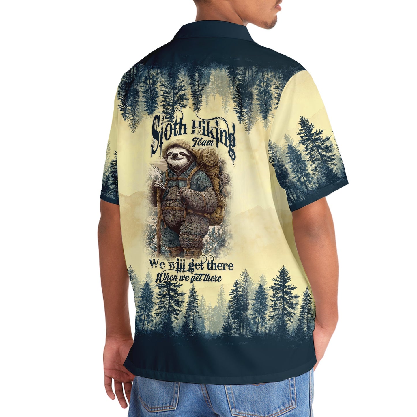 Sloth Camping Team Hawaiian Shirt - 3XL - hawaiian shirt