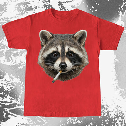 Smoking Raccoon T-Shirt, Midnight Mischief Attitude, Rebel Humor Art, funny meme tee gift (view 18)