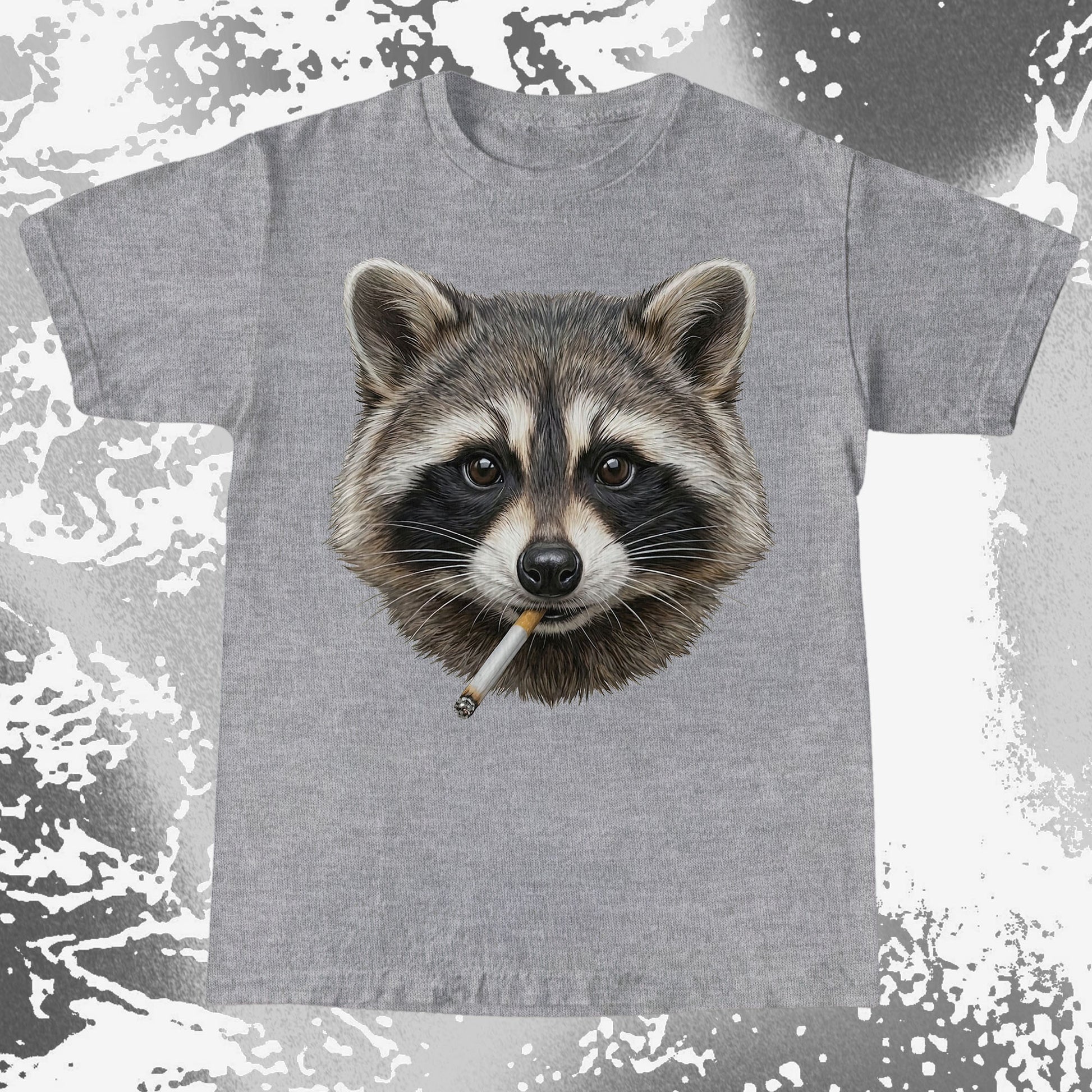 Smoking Raccoon T-Shirt, Midnight Mischief Attitude, Rebel Humor Art, funny meme tee gift (view 14)