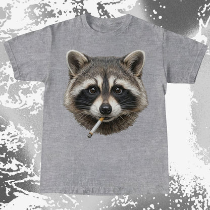 Smoking Raccoon T-Shirt, Midnight Mischief Attitude, Rebel Humor Art, funny meme tee gift (view 14)
