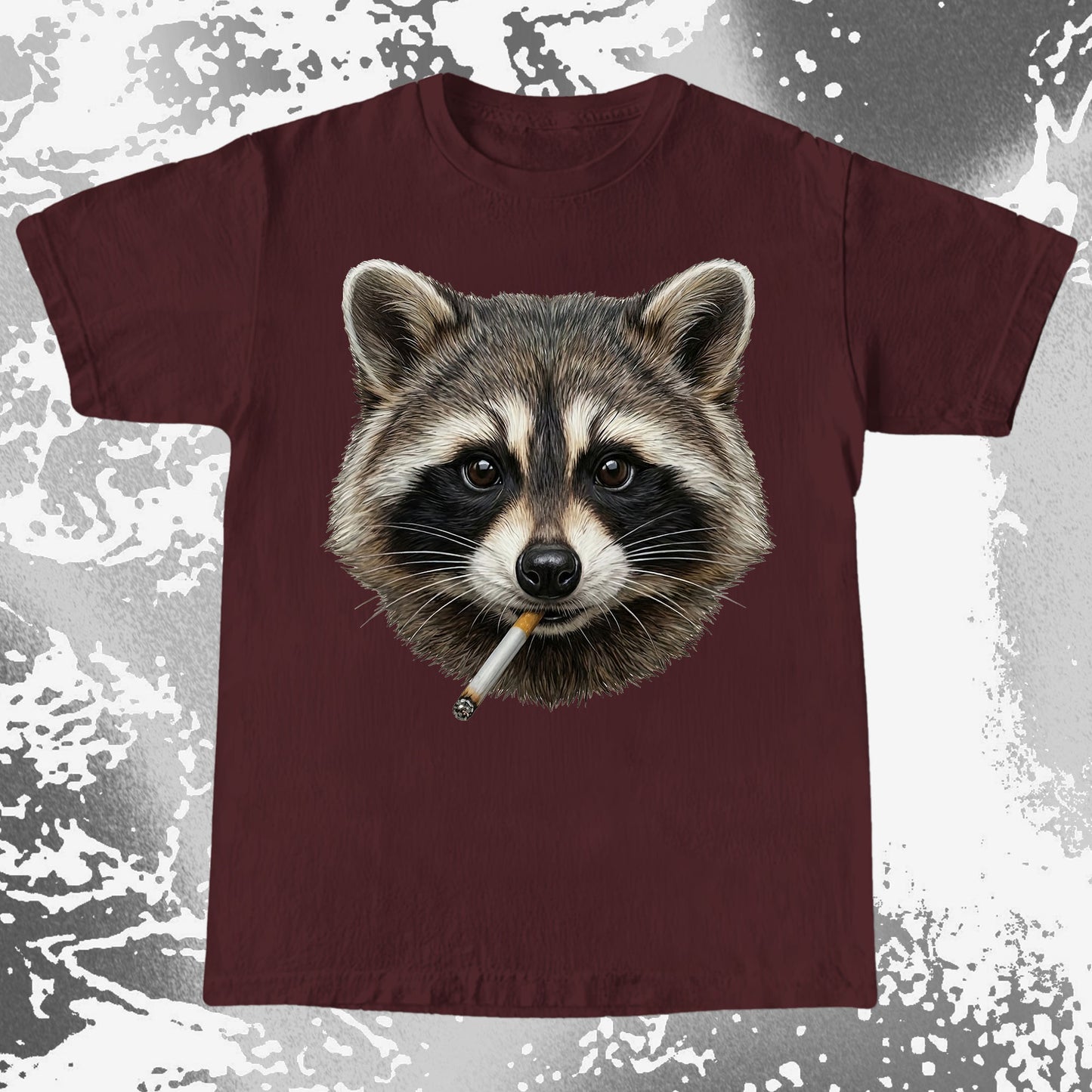 Smoking Raccoon T-Shirt, Midnight Mischief Attitude, Rebel Humor Art, funny meme tee gift (view 17)