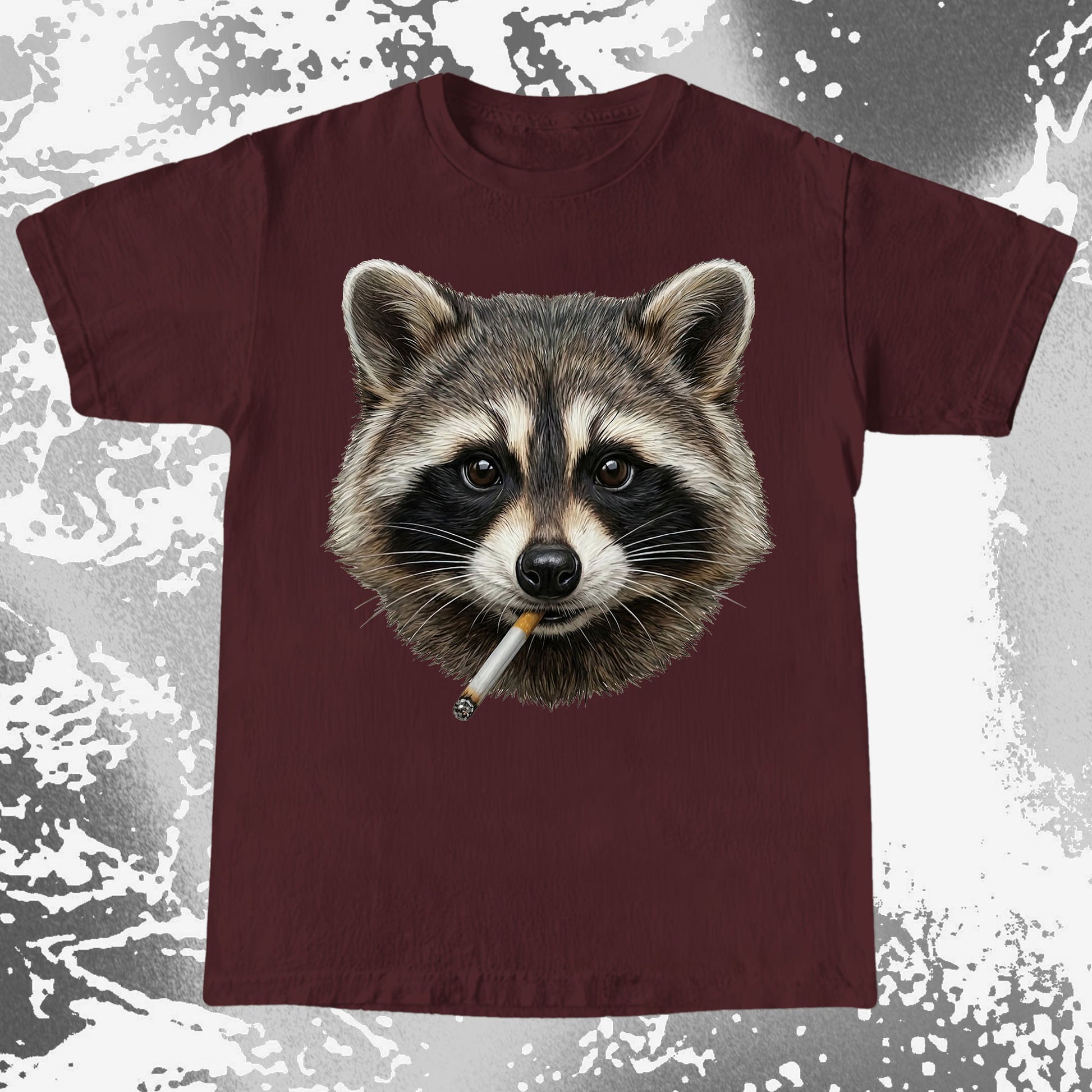Smoking Raccoon T-Shirt, Midnight Mischief Attitude, Rebel Humor Art, funny meme tee gift (view 17)