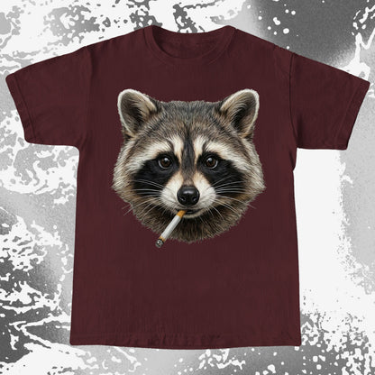 Smoking Raccoon T-Shirt, Midnight Mischief Attitude, Rebel Humor Art, funny meme tee gift (view 17)