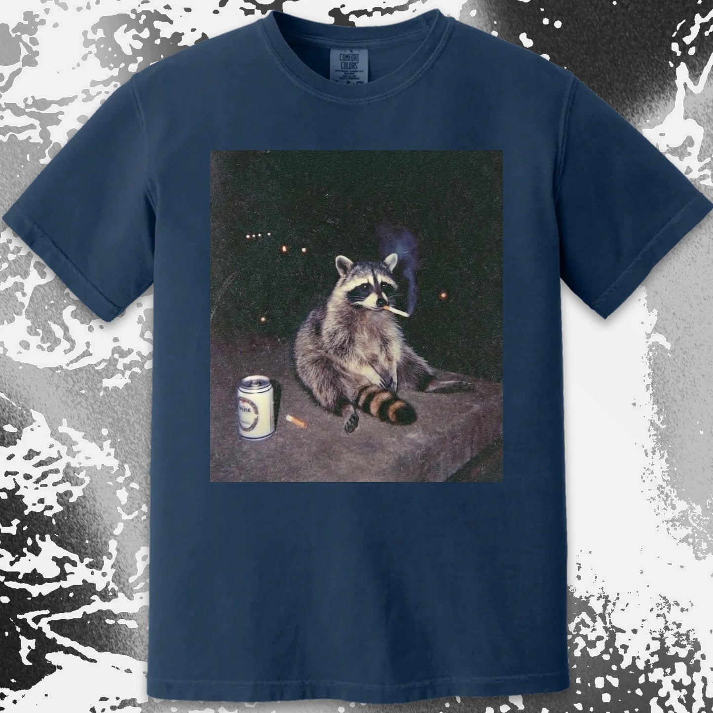 Raccoon Smoking T-Shirt, Late Night Loneliness Aesthetic, Dark Humor Animal Art, funny meme tee gift (view 11)