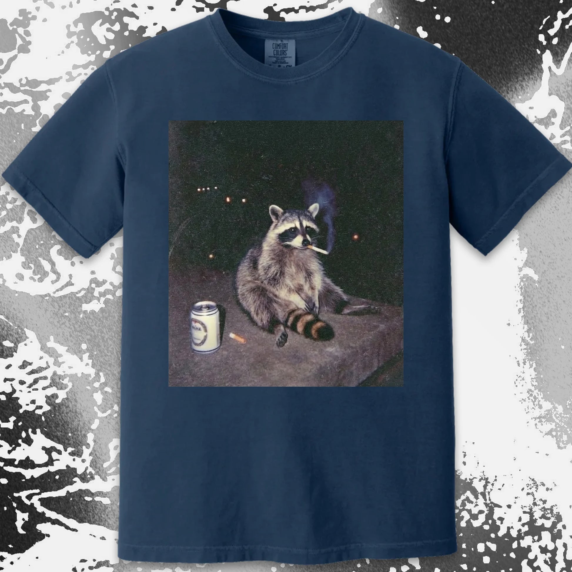 Raccoon Smoking T-Shirt, Late Night Loneliness Aesthetic, Dark Humor Animal Art, funny meme tee gift (view 11)