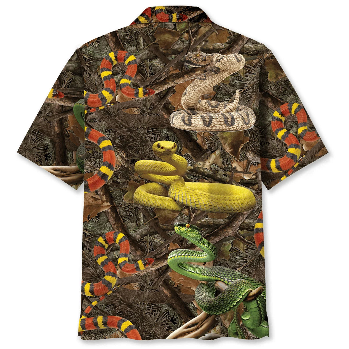 Snake Camouflage Hawaiian Shirt, custom shirt gift for men (view 2)