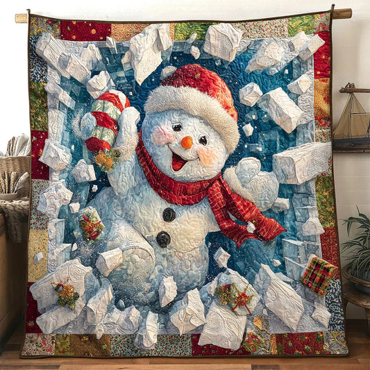 Snow Burst Snowman Quilt Blanket