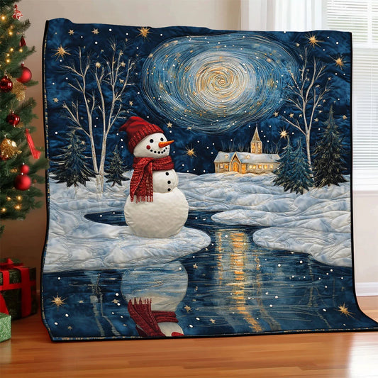 Snow By The Silver Lake Quilt Blanket