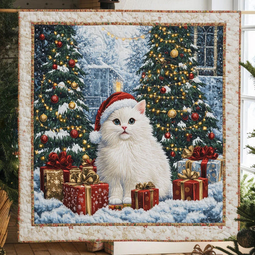 Snow Cat Quilt Blanket