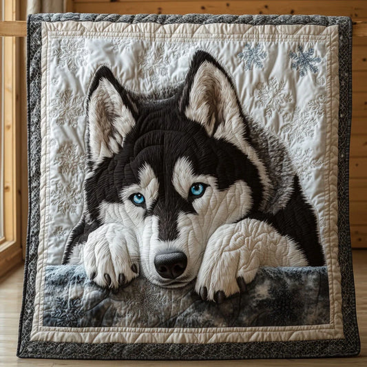 Snow Husky Quilt Blanket