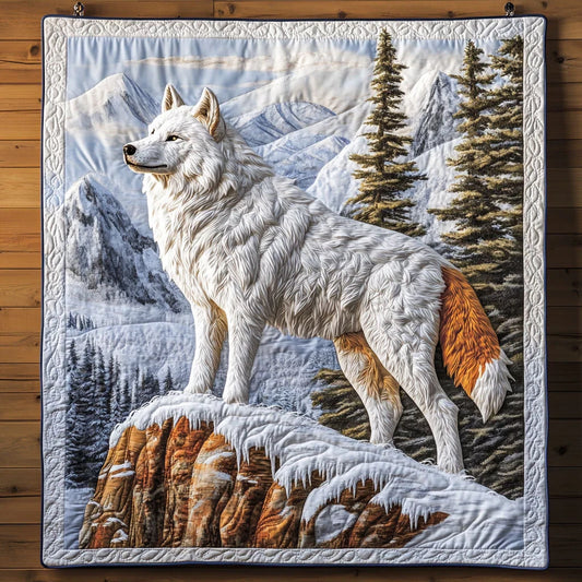 Snow Wolf Quilt Blanket