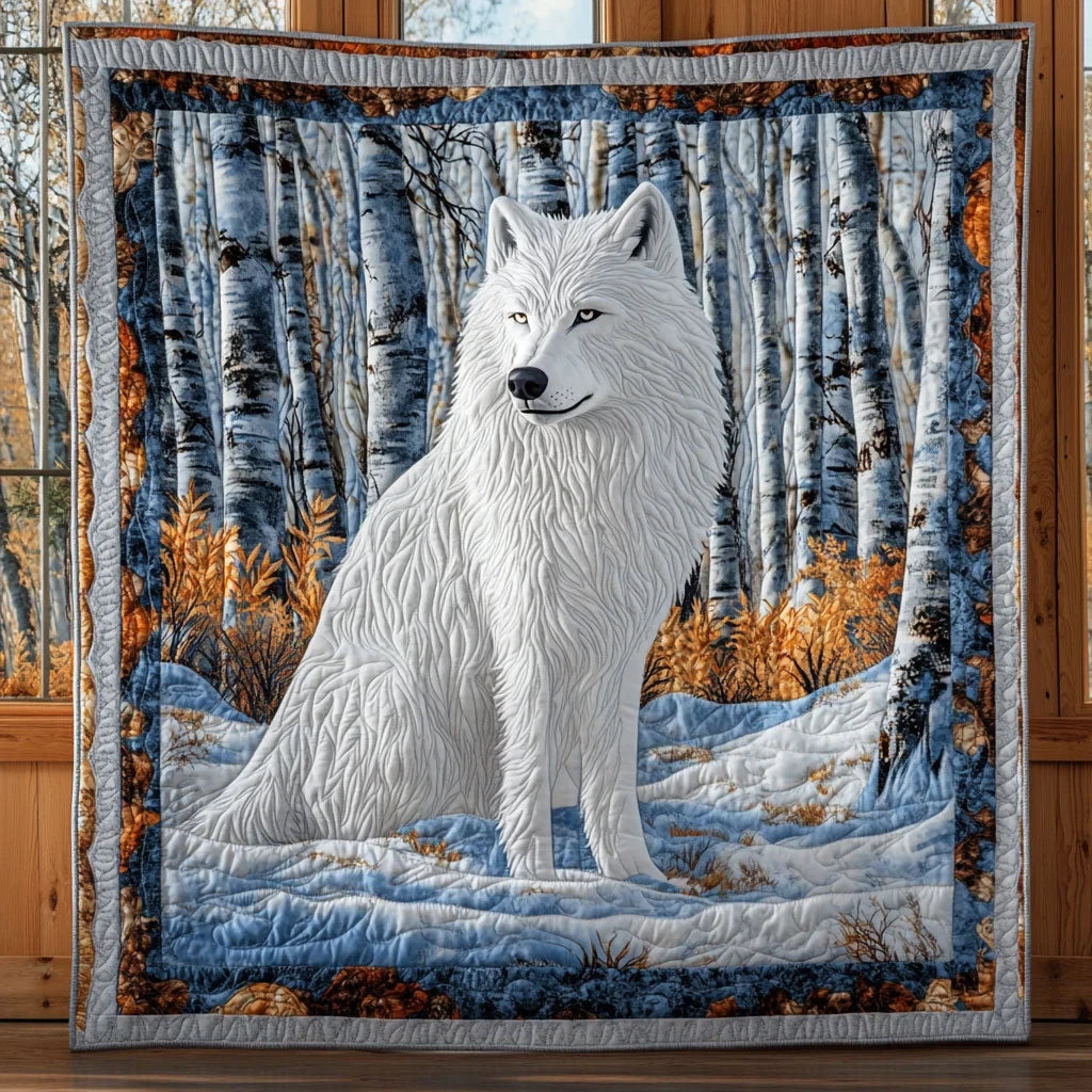 Snow Wolf Quilt Blanket