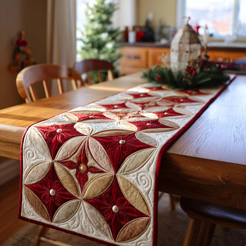 Snowflake Charm Quilted Table Runner