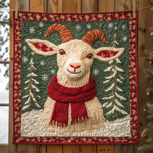 Snowflake Scarf Goat Quilt Blanket
