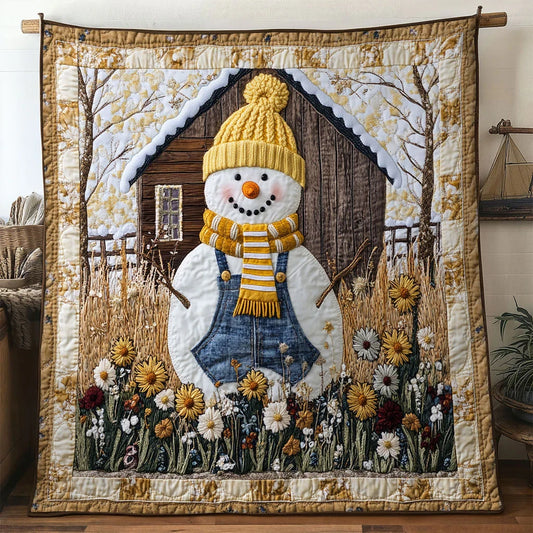 Snowman Barn Bloom Quilt Blanket