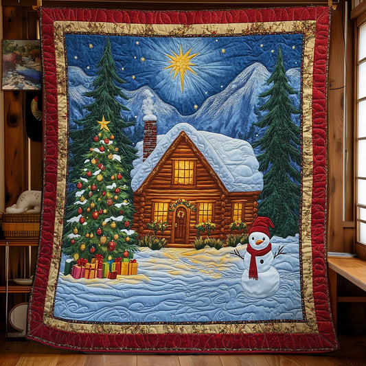 Snowman Cabin Quilt Blanket