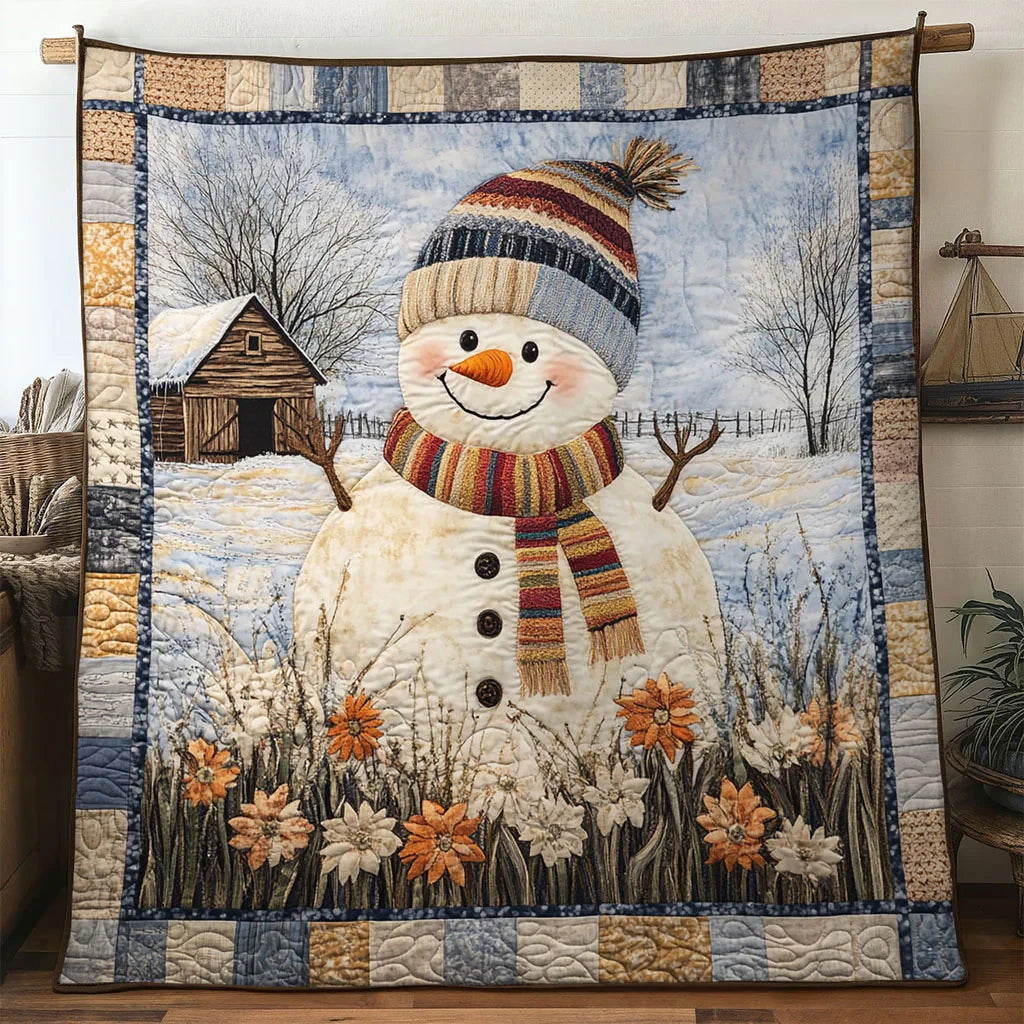 Snowman Cabin Glow Quilt Blanket