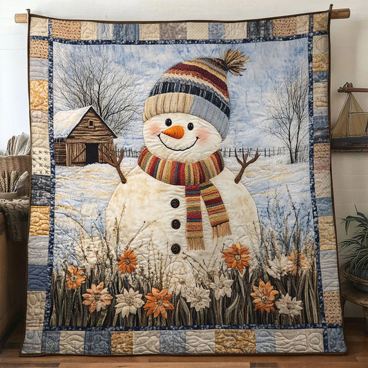 Snowman Cabin Glow Quilt Blanket