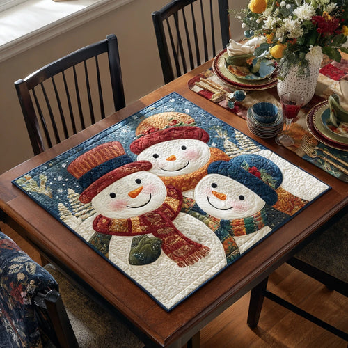 Snowman Charm Quilted Table Topper