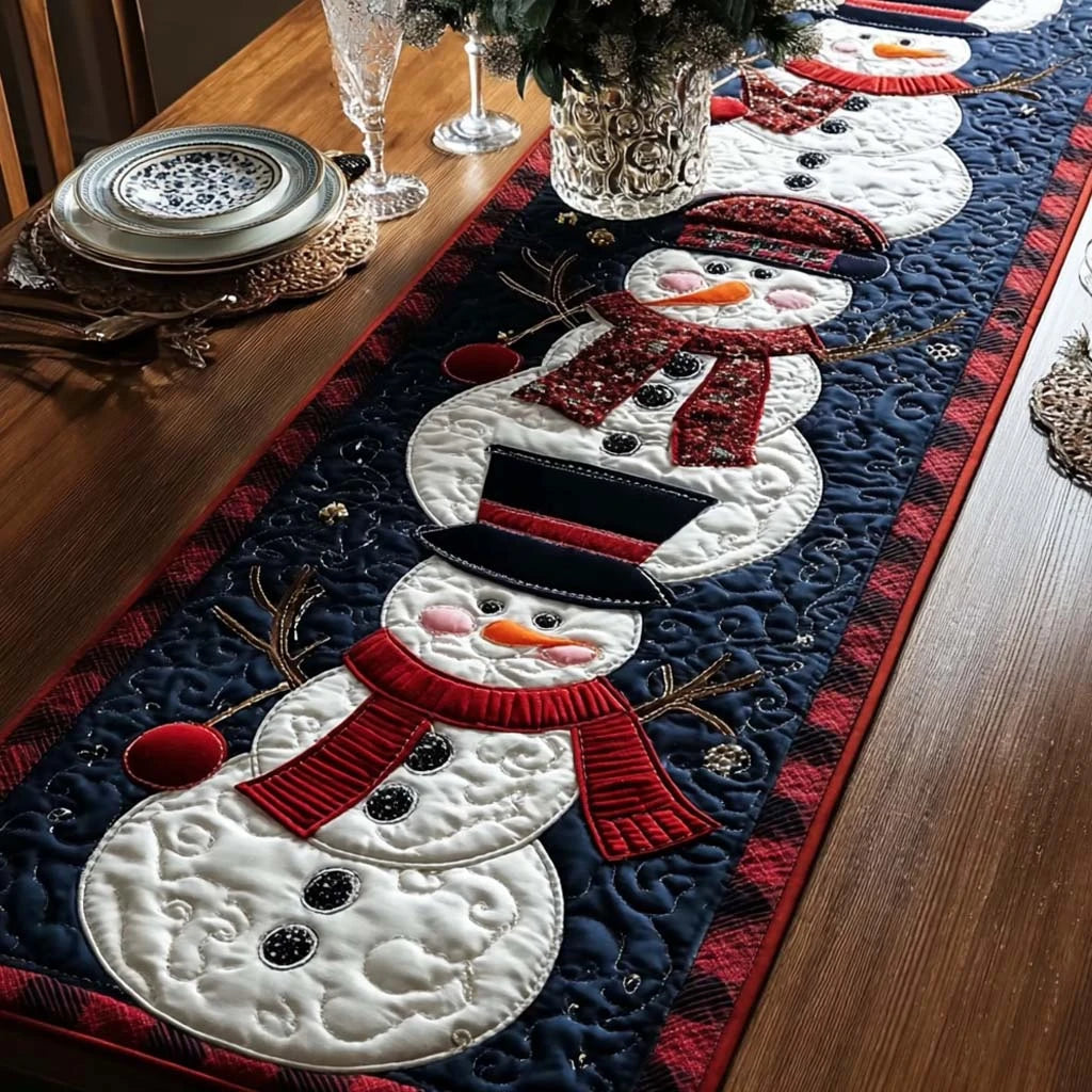 Snowman Cheer Quilted Table Runner