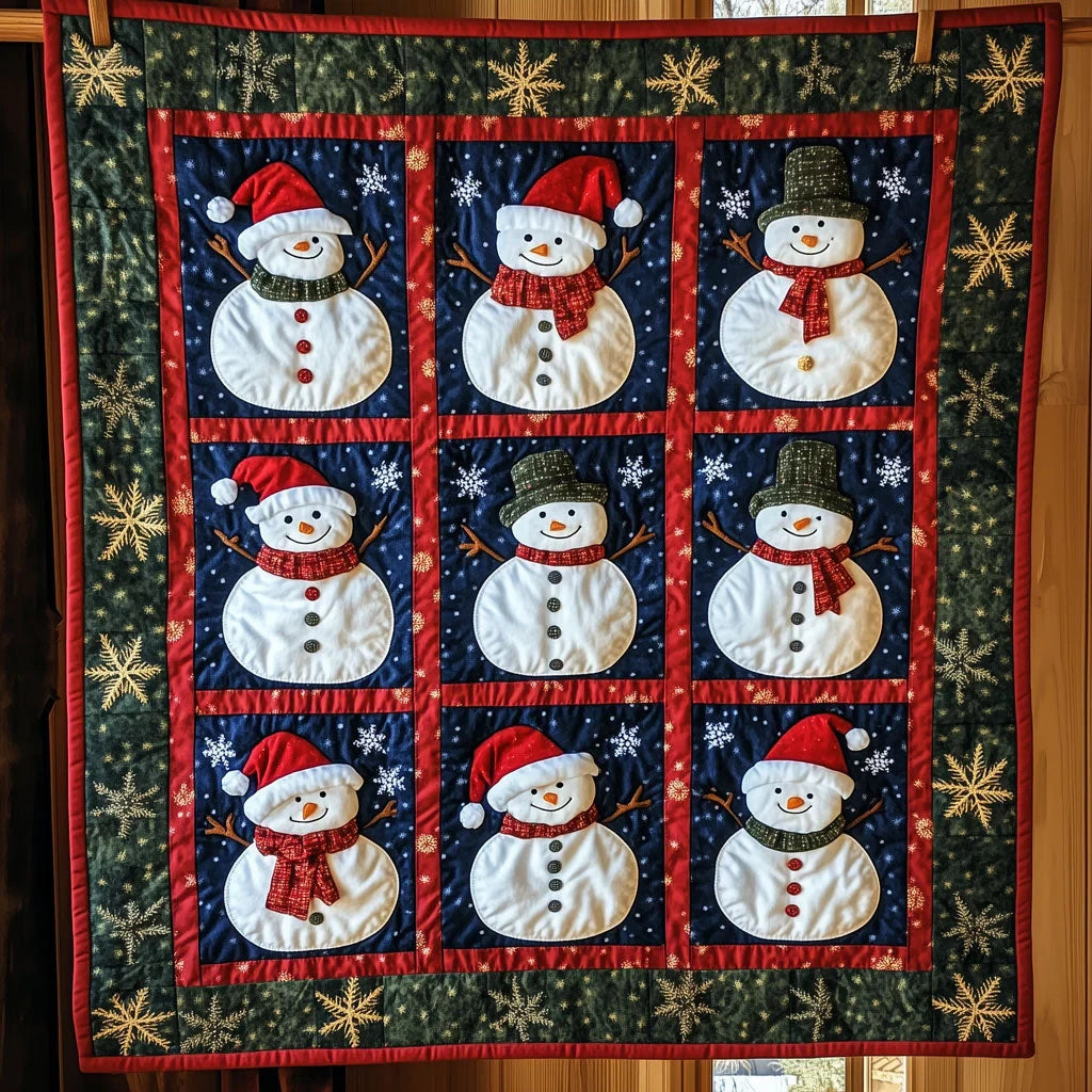 Snowman Christmas Quilt Blanket