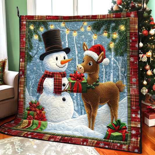 Snowman Donkey Quilt Blanket