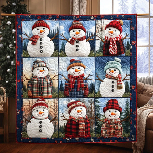 Snowman Family Quilt Blanket