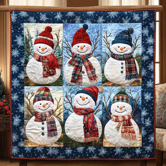 Snowman Family Quilt Blanket