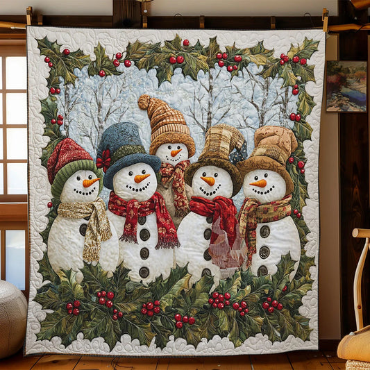 Snowman Family Quilt Blanket