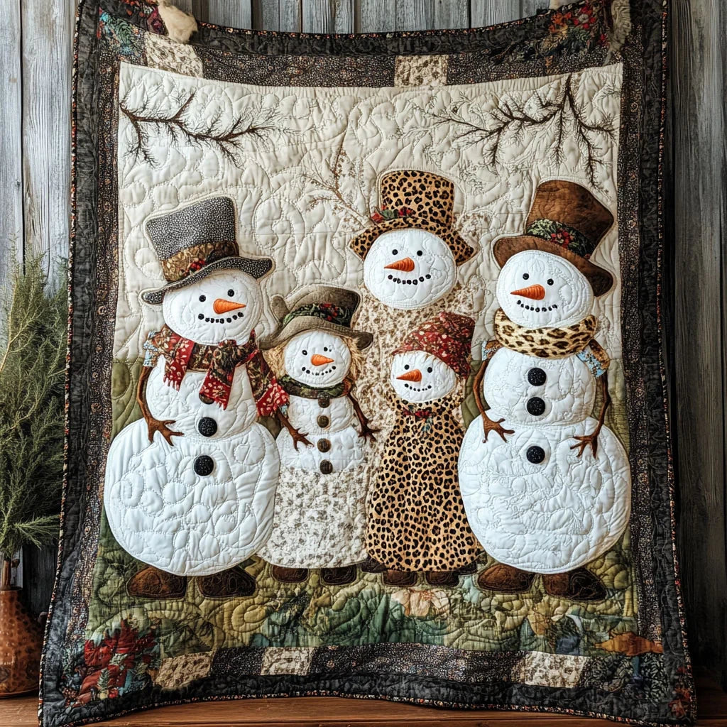 Snowman Family Quilt Blanket