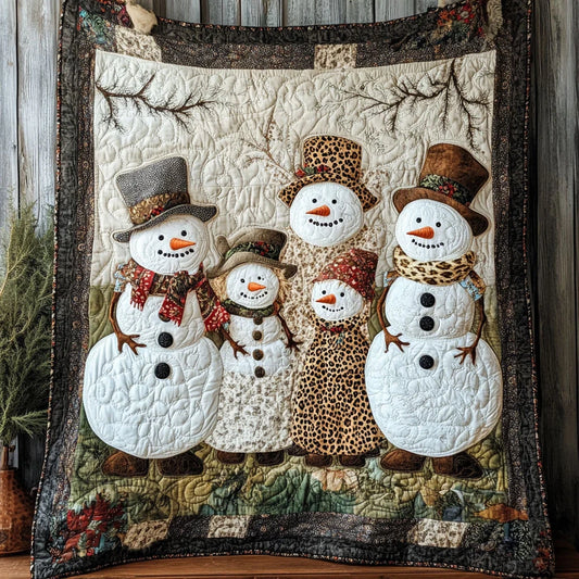 Snowman Family Quilt Blanket