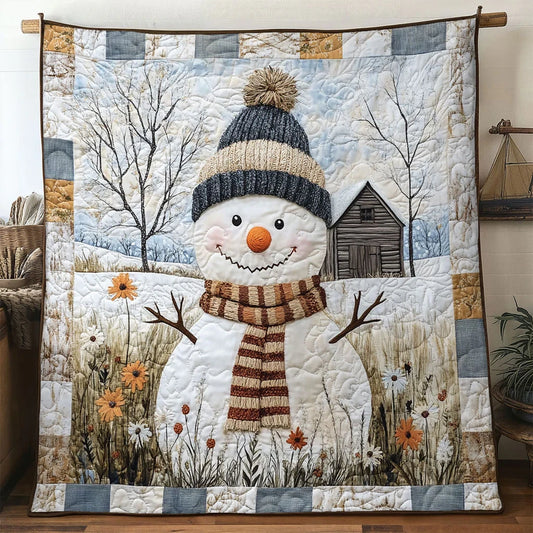 Snowman Farm Chic Quilt Blanket