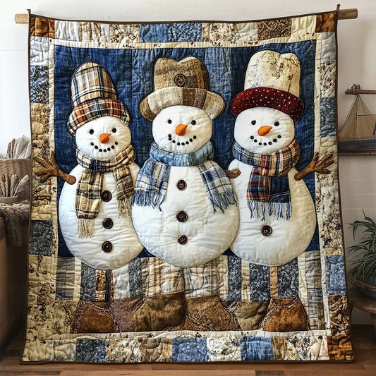 Snowman Frosted Grins Quilt Blanket