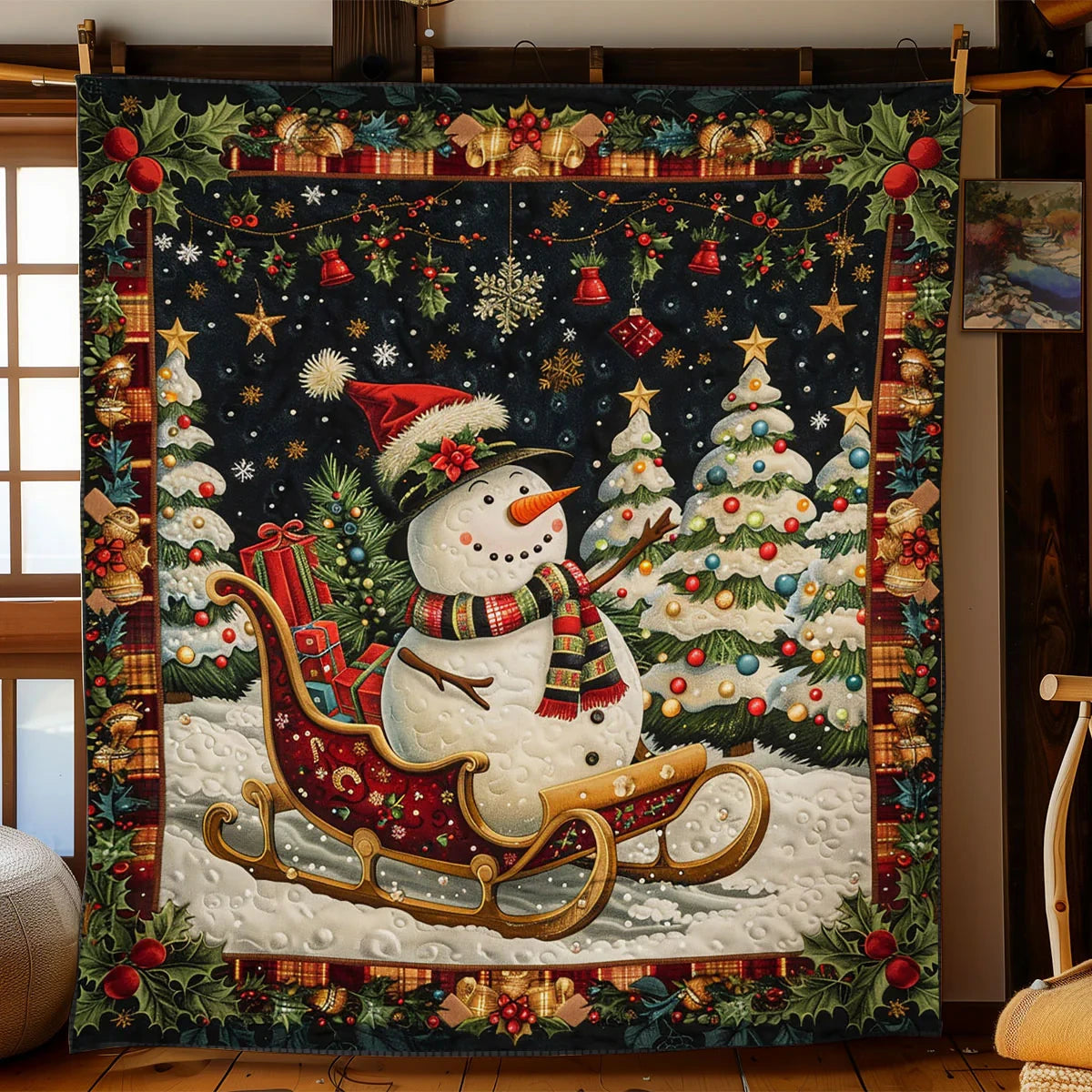Snowman Gift Quilt Blanket