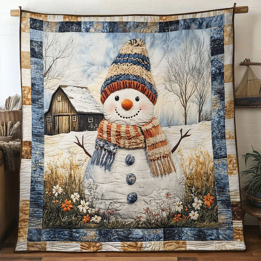 Snowman Golden Meadow Quilt Blanket