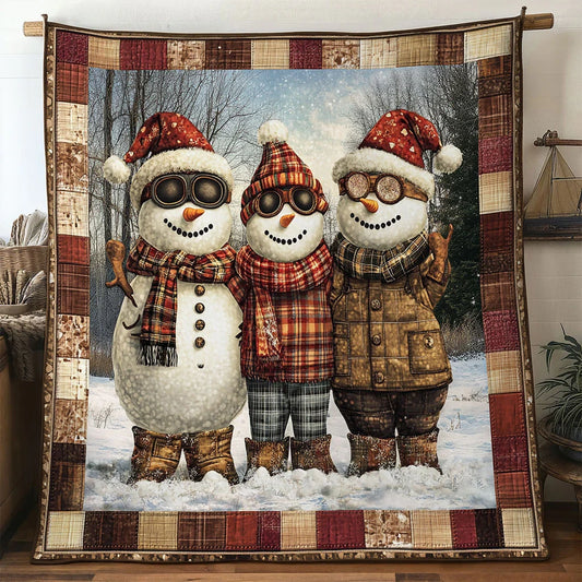Snowman Holiday Whispers Quilt Blanket