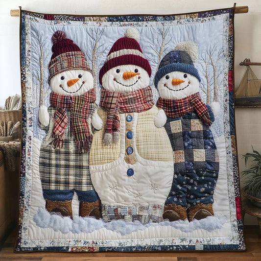 Snowman Merry Trio Quilt Blanket