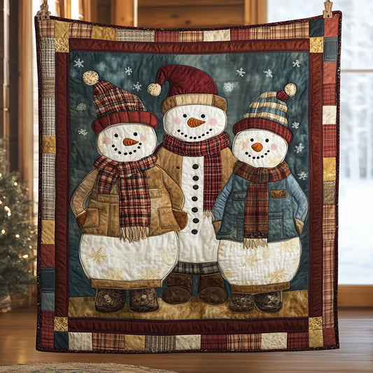 Snowman Midnight Cheer Quilt Blanket