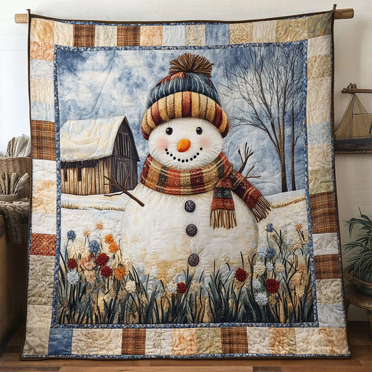Snowman Patch Field Quilt Blanket