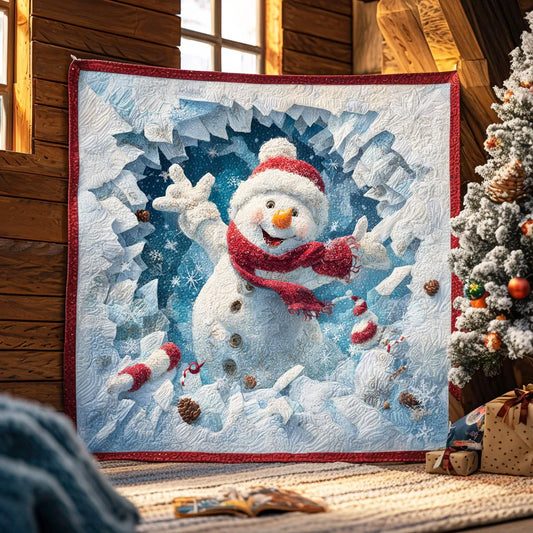 Snowman Smile Quilt Blanket