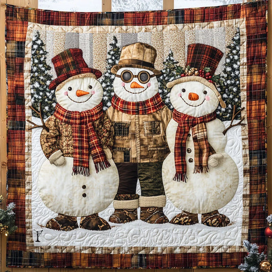 Snowman Snowglow Family Quilt Blanket