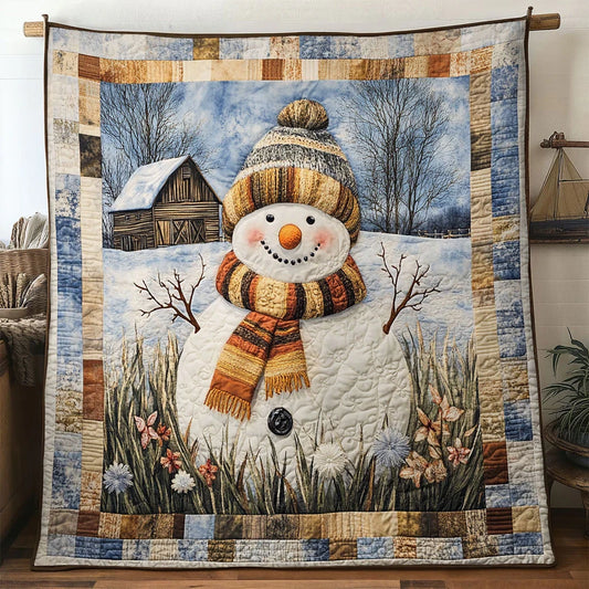 Snowman Wheat Garden Quilt Blanket