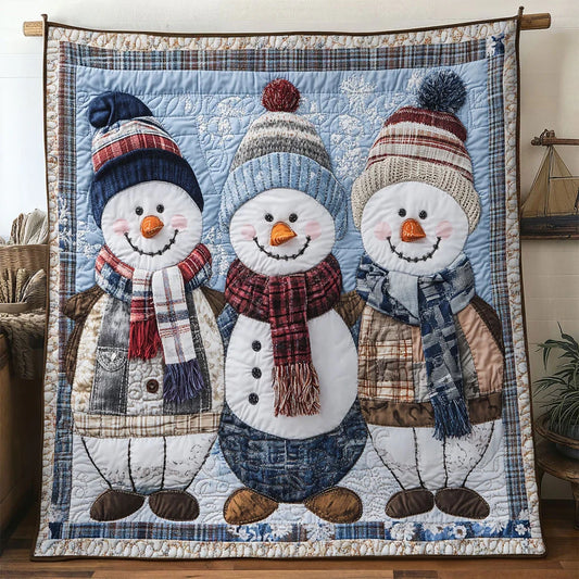 Snowman Winter Melody Quilt Blanket