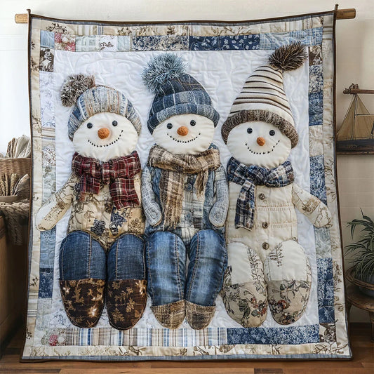 Snowman Winter Nest Quilt Blanket
