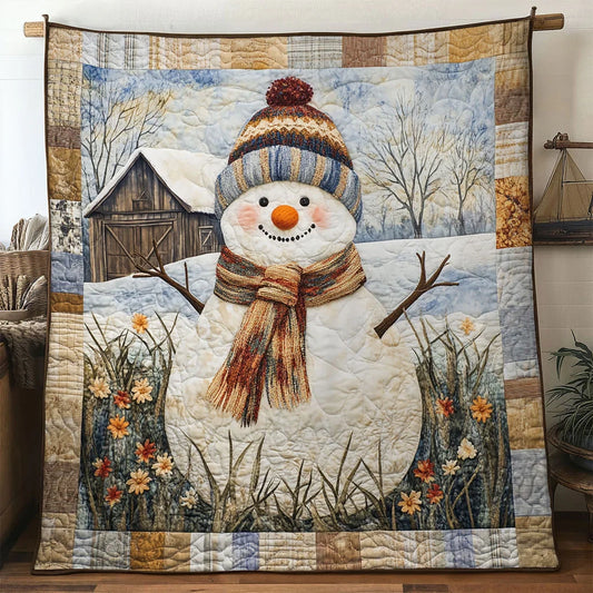 Snowman Winter Sun Quilt Blanket